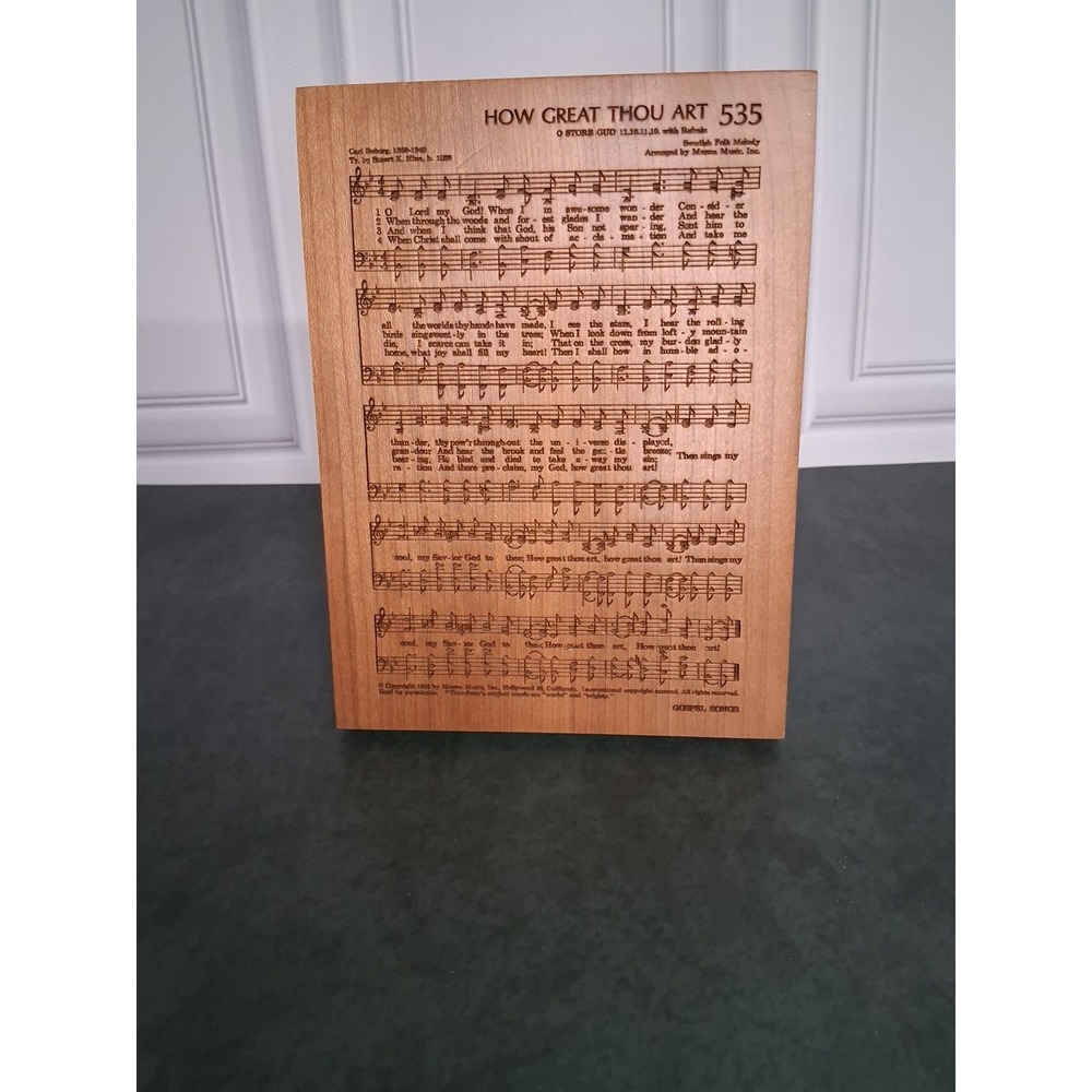 Carved Wood Music Box Plays "How Great Thou Art" by P. Graham Dunn -  Amish Made